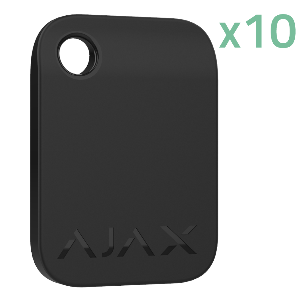 Ajax Tag | Llavero de Acceso Sin Contacto RFID | Pack 10 Uds. | MIFARE DESFire | Negro.10XAJ-TAG-B