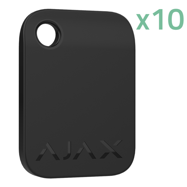 Ajax Tag | Llavero de Acceso Sin Contacto RFID | Pack 10 Uds. | MIFARE DESFire | Negro.10XAJ-TAG-B