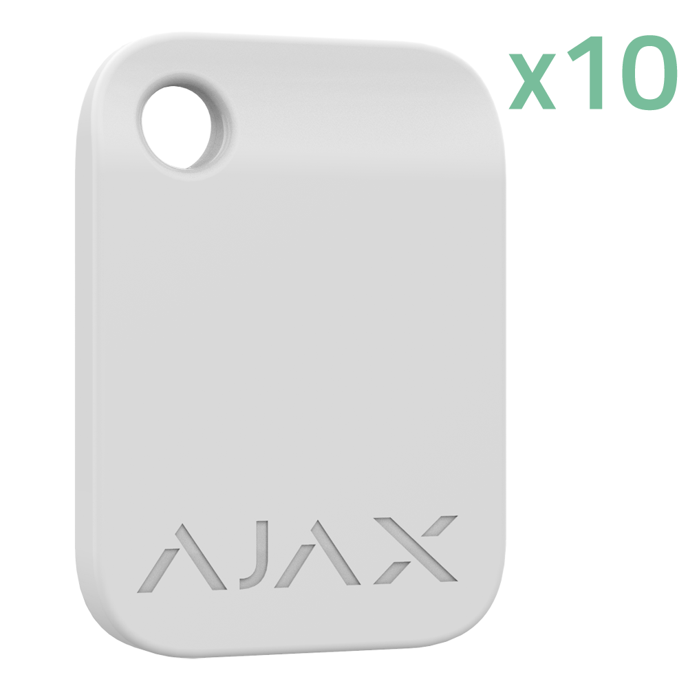 Ajax Tag | Llavero de Acceso Sin Contacto RFID | Pack 10 Uds. | MIFARE DESFire | Blanco. 10XAJ-TAG-W
