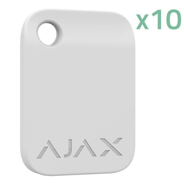 Ajax Tag | Llavero de Acceso Sin Contacto RFID | Pack 10 Uds. | MIFARE DESFire | Blanco. 10XAJ-TAG-W