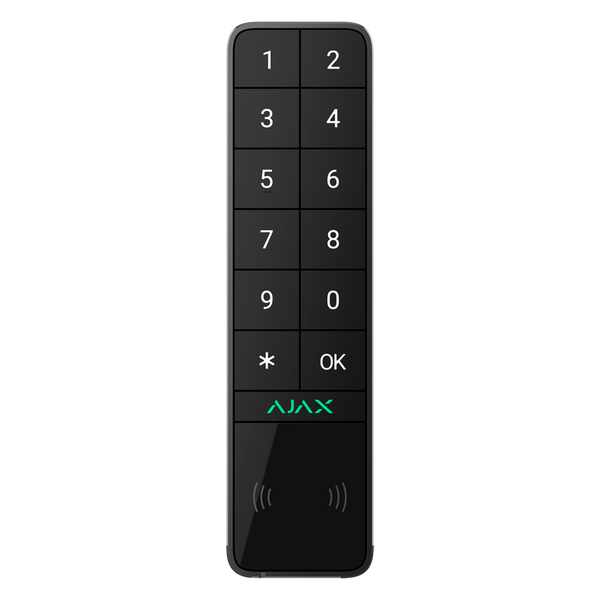Ajax KeyPad Outdoor | Teclado Exterior RFID + BLE | IP66 + IK08 | Grado 2 | Jeweller | Negro.  AJ-KEYPADOUTDOOR-B