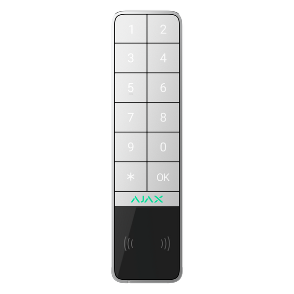 Ajax KeyPad Outdoor | Teclado Exterior RFID + BLE | IP66 + IK08 | Grado 2 | Jeweller | Blanco AJ-KEYPADOUTDOOR-W
