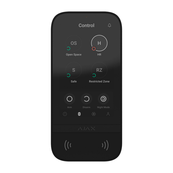 Ajax KeyPad TouchScreen | Teclado Táctil IPS 5" + RFID + BLE | Grado 2 | Jeweller | Negro. AJ-KEYPADTOUCHSCREEN-B