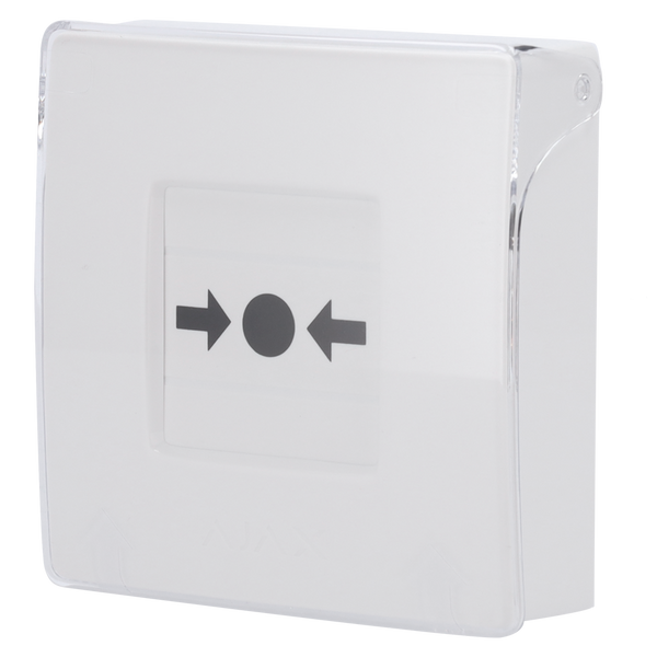 Ajax Botón Manual Alarma de Incendio Inalámbrico | EN 54 | 868 MHz Jeweller | Blanco.  AJ-MANUALCALLPOINT-WHITE