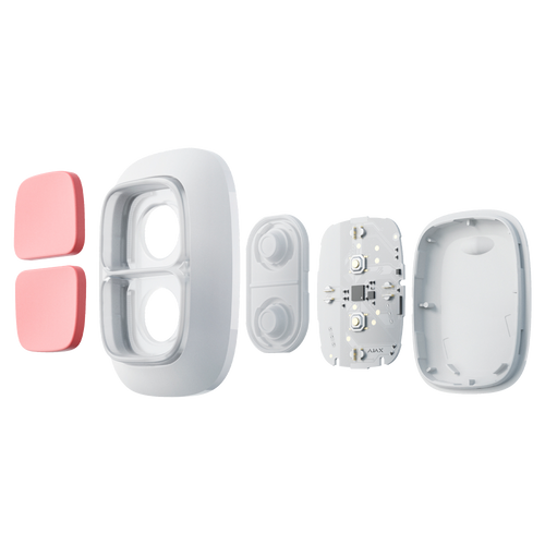 Ajax DoubleButton | Doble Botón de Pánico Inalámbrico | Grado 2 | 868 MHz Jeweller | Blanco. AJ-DOUBLEBUTTON-W