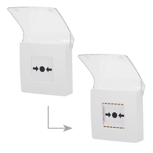 Ajax Botón Manual Alarma de Incendio Inalámbrico | EN 54 | 868 MHz Jeweller | Blanco.  AJ-MANUALCALLPOINT-WHITE