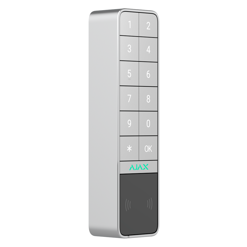 Ajax KeyPad Outdoor | Teclado Exterior RFID + BLE | IP66 + IK08 | Grado 2 | Jeweller | Blanco AJ-KEYPADOUTDOOR-W
