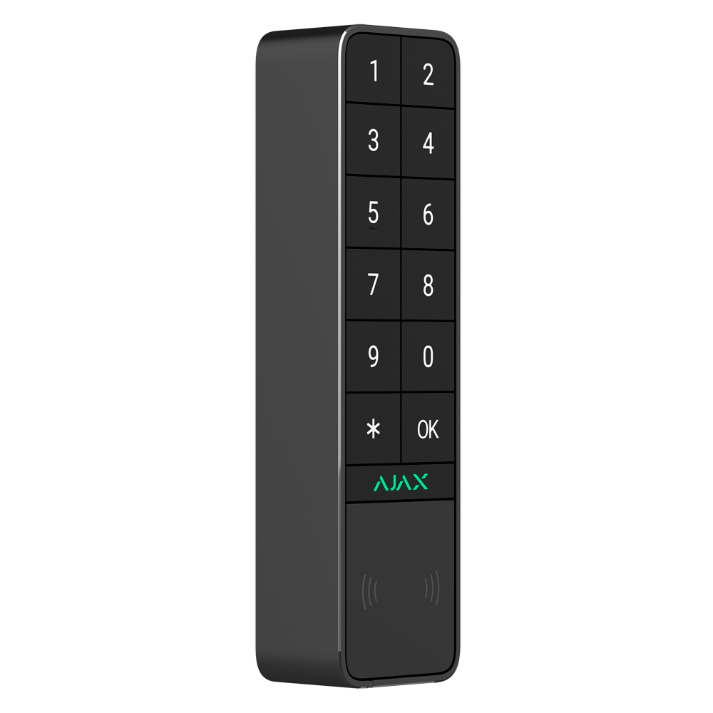 Ajax KeyPad Outdoor | Teclado Exterior RFID + BLE | IP66 + IK08 | Grado 2 | Jeweller | Negro.  AJ-KEYPADOUTDOOR-B