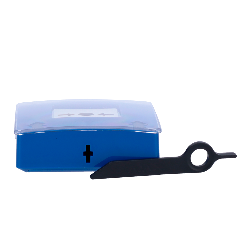Ajax Botón Manual Alarma de Incendio Inalámbrico | EN 54 | 868 MHz Jeweller | Azul  AJ-MANUALCALLPOINT-BLUE