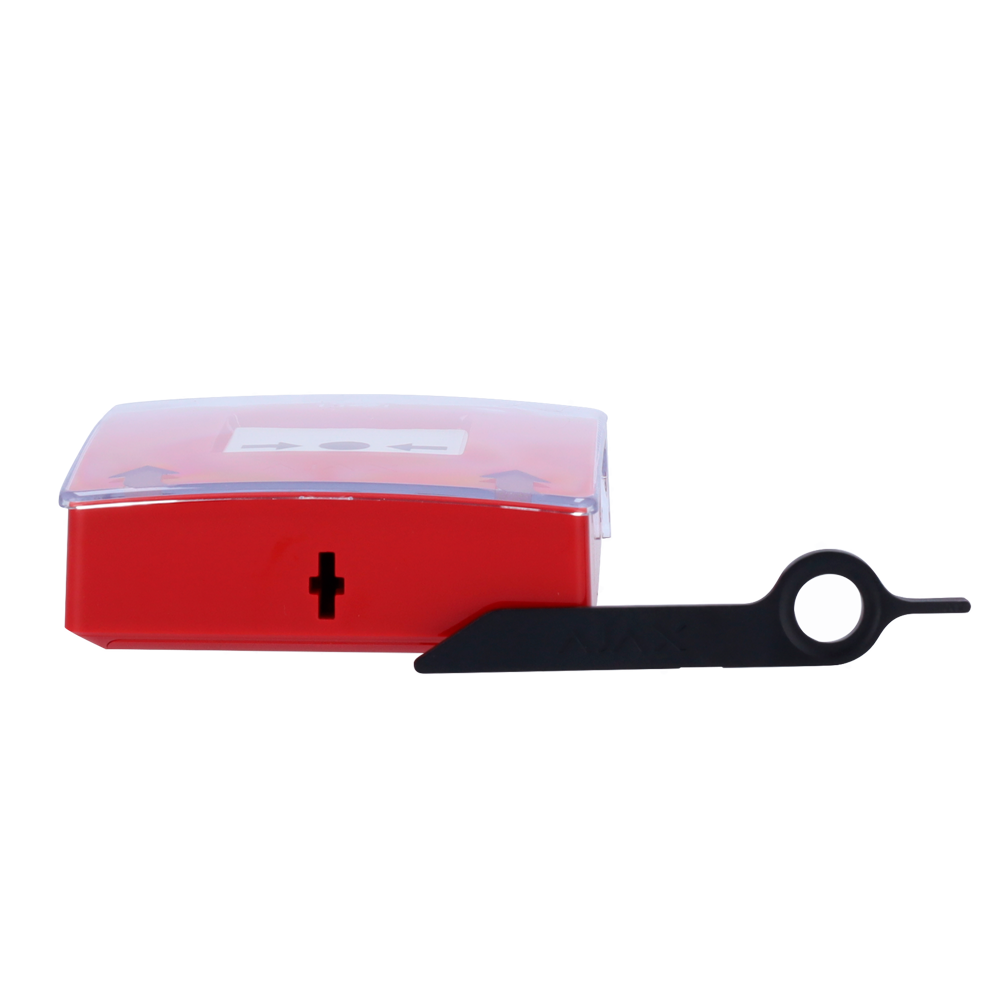 Ajax Botón Manual Alarma de Incendio Inalámbrico | EN 54 | 868 MHz Jeweller | Rojo. AJ-MANUALCALLPOINT-RED