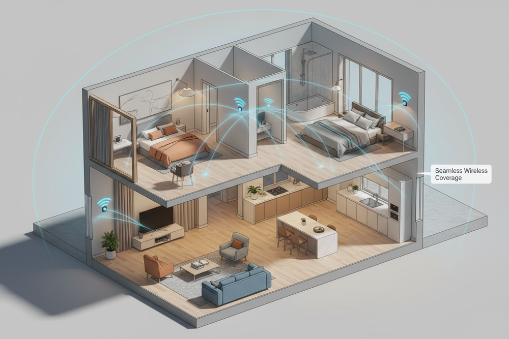 Wi-Fi en casa en varias habitaciones